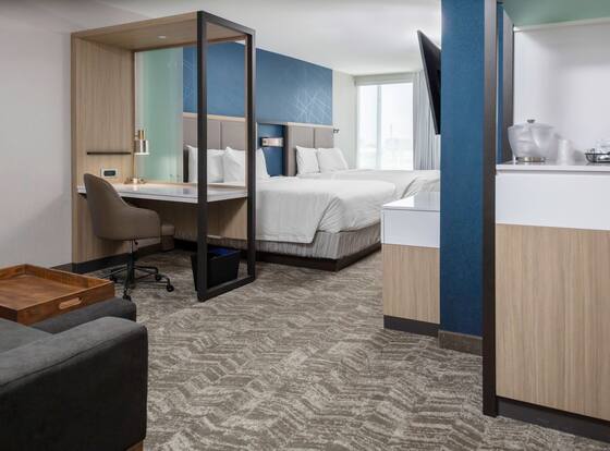 SpringHill Suites Kansas City Airport is a family friendly hotel in Parkville, Missouri (MO)