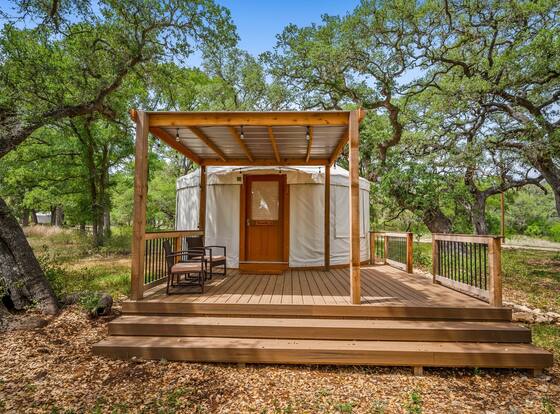 Ot 3515b Texas Yurt Haus: Buffalo 1 Bedroom Cabin by RedAwning is a family friendly hotel in New Braunfels, Texas (TX)