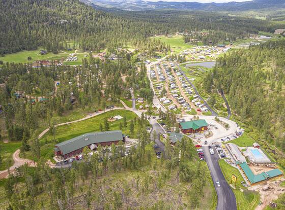 Lodge at Palmer Gulch is a family friendly hotel in Hill City, South Dakota (SD)