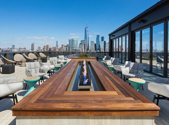 Hyatt House Jersey City is a family friendly hotel in Jersey City, New Jersey (NJ)